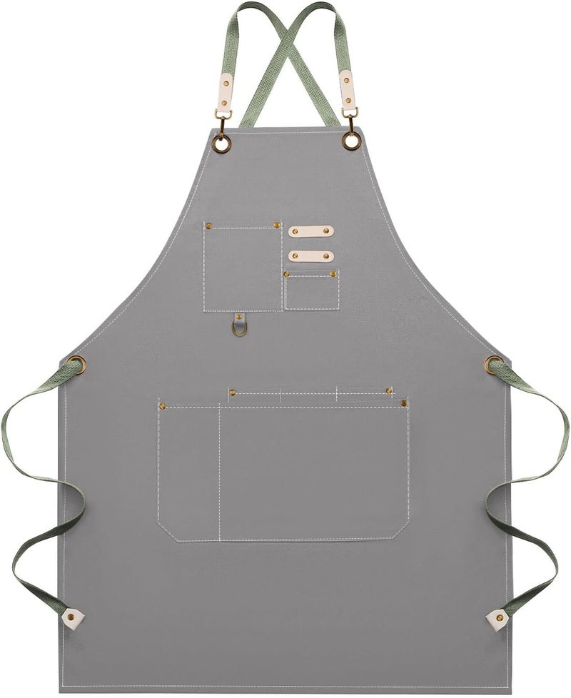 Dulabi Apron, Adjustable Chef Apron for Women and Men with Large Pockets, Cooking Kitchen Apron with Back Straps - Image 1